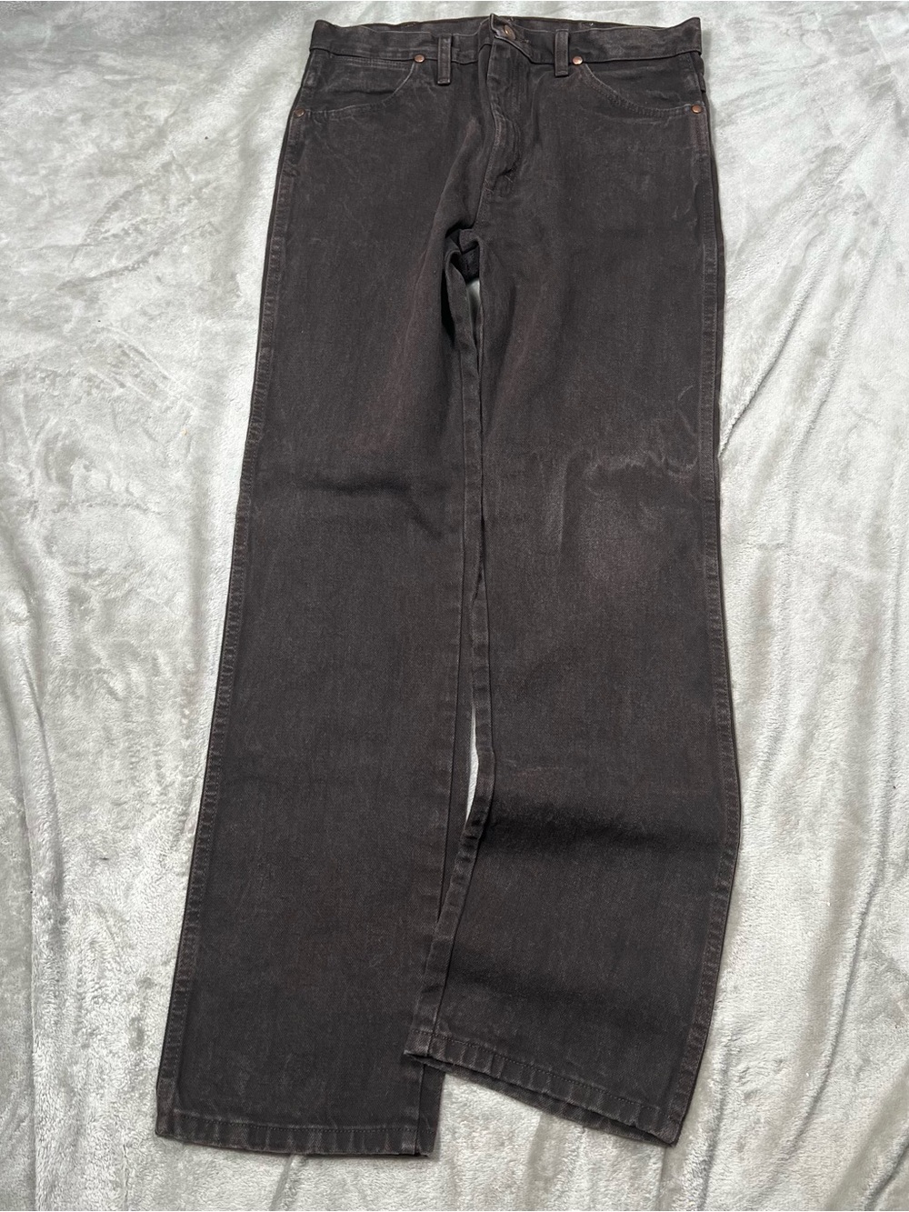 Wrangler Cowboy Cut Slim Straight Jeans Men 32x32 Black Chocolate Western 936KCL